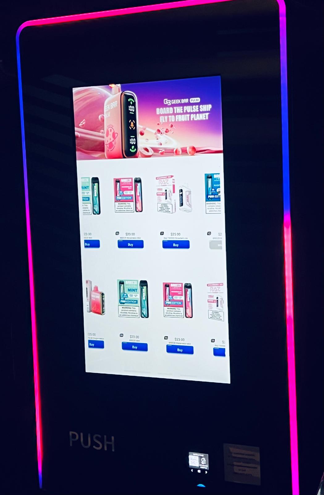 Automated Vape Dispensing Touchscreen Tower with ID check