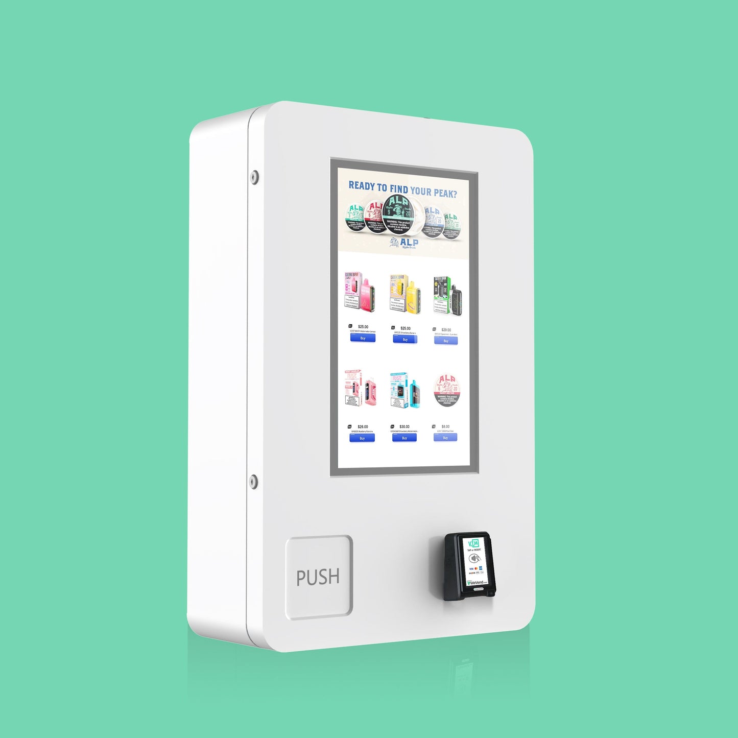 Mini Wall: most-compact, wall-mounted vending machine VTM VapeTM
