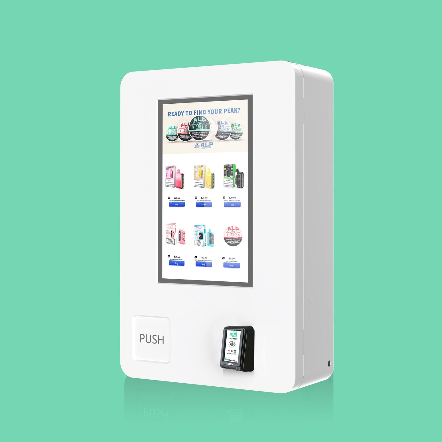 Mini Wall: most-compact, wall-mounted vending machine VTM VapeTM