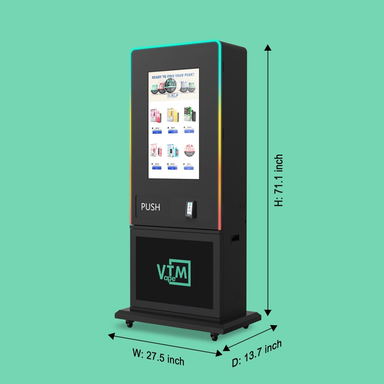 Slim Tower: Sleek, Thin, High-Capacity, & Free-Standing Vape Machine VTM VapeTM