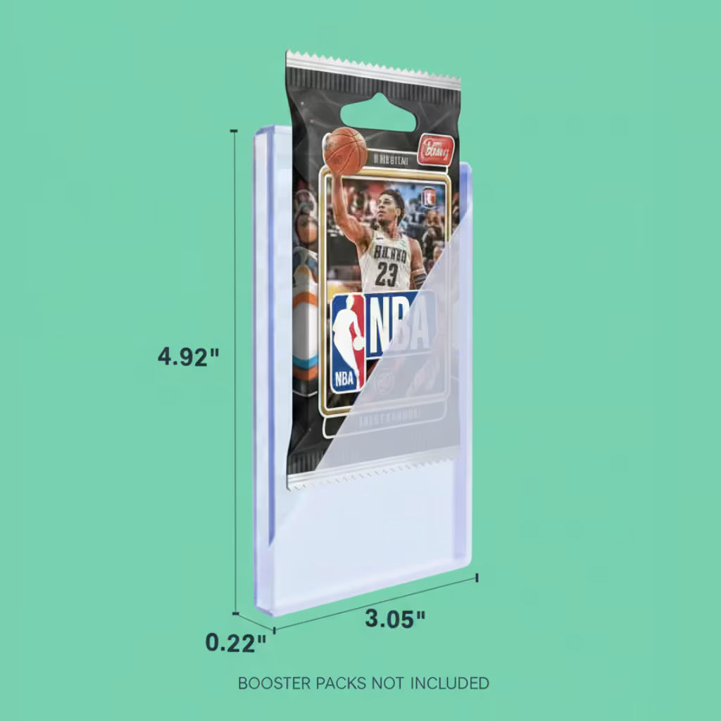 Sports trading card pack protector engineered for vending machines to maintain pack condition during the vending cycle