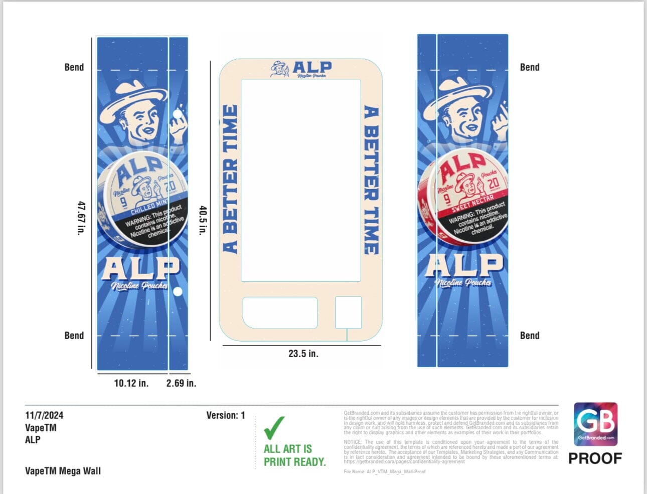 ALP Vending Machine Artwork Wrap Proof, Print Ready for Mega Wall Mount