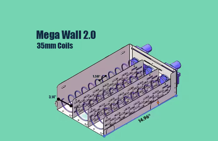 35mm coil designed for Mega Wall 2.0 vending machines with optimized spiral spacing to support stable and reliable dispensing.