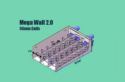 55mm coil for Mega Wall 2.0 vending machines showing spiral spacing and coil dimensions designed for consistent product dispensing.
