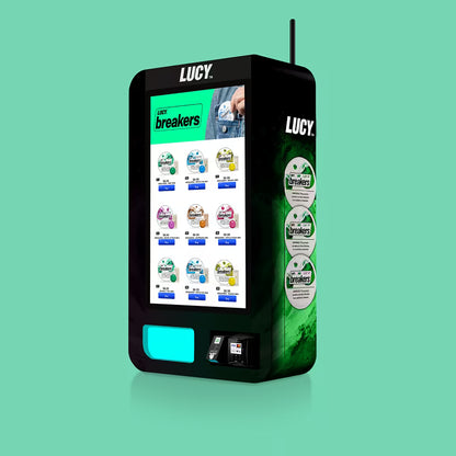 Lucy Slim Wall Vending Machine Left Side View