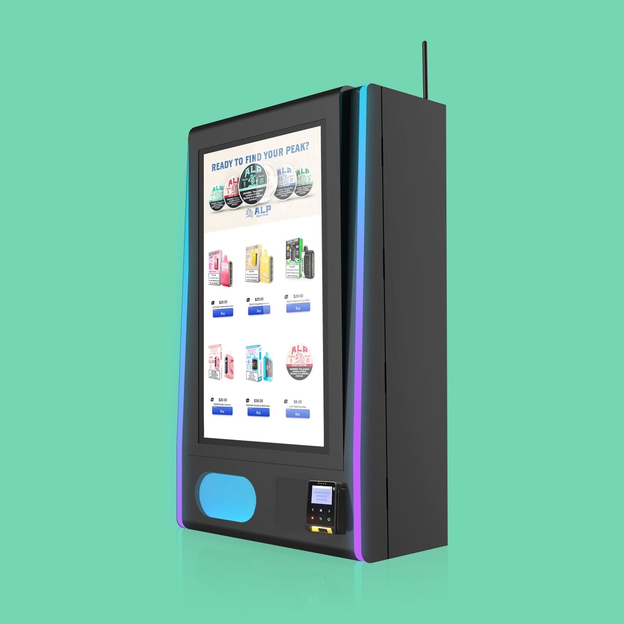 Mega Wall 2.0: Vape Machine with LED Lights & Electronic Lock VTM VapeTM 