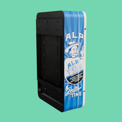 The ALP Lifter nicotine pouch-only vending machine showcasing branded exterior design and commercial retail build