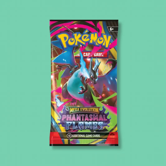  Pokemon TCG Mega Evolution Phantasmal Flames booster pack featuring Mega Charizard 