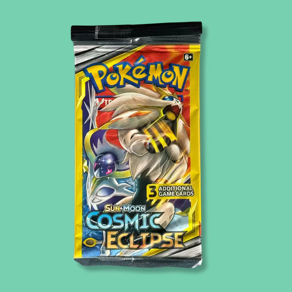 Pokémon TCG Sun & Moon Cosmic Eclipse booster pack Solgaleo and Lunala
