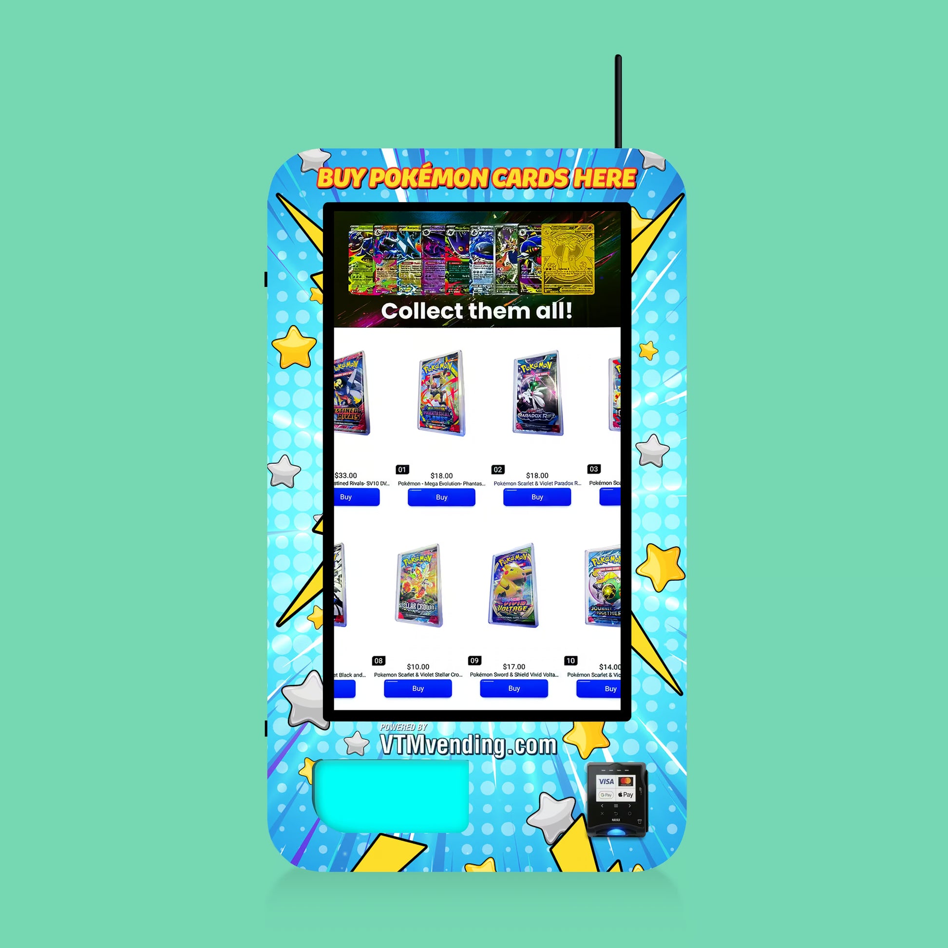 pokemon cards vending machine nearby Pokemon Vending Machine: Slim Wall TCG | USA & Canada