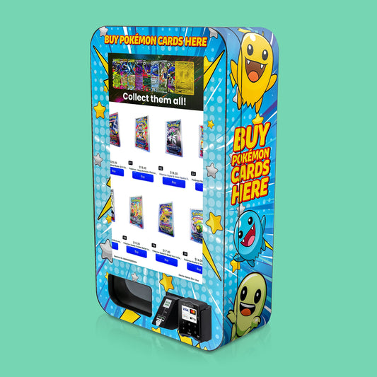 Slim wall vending machine themed as a Pokémon
