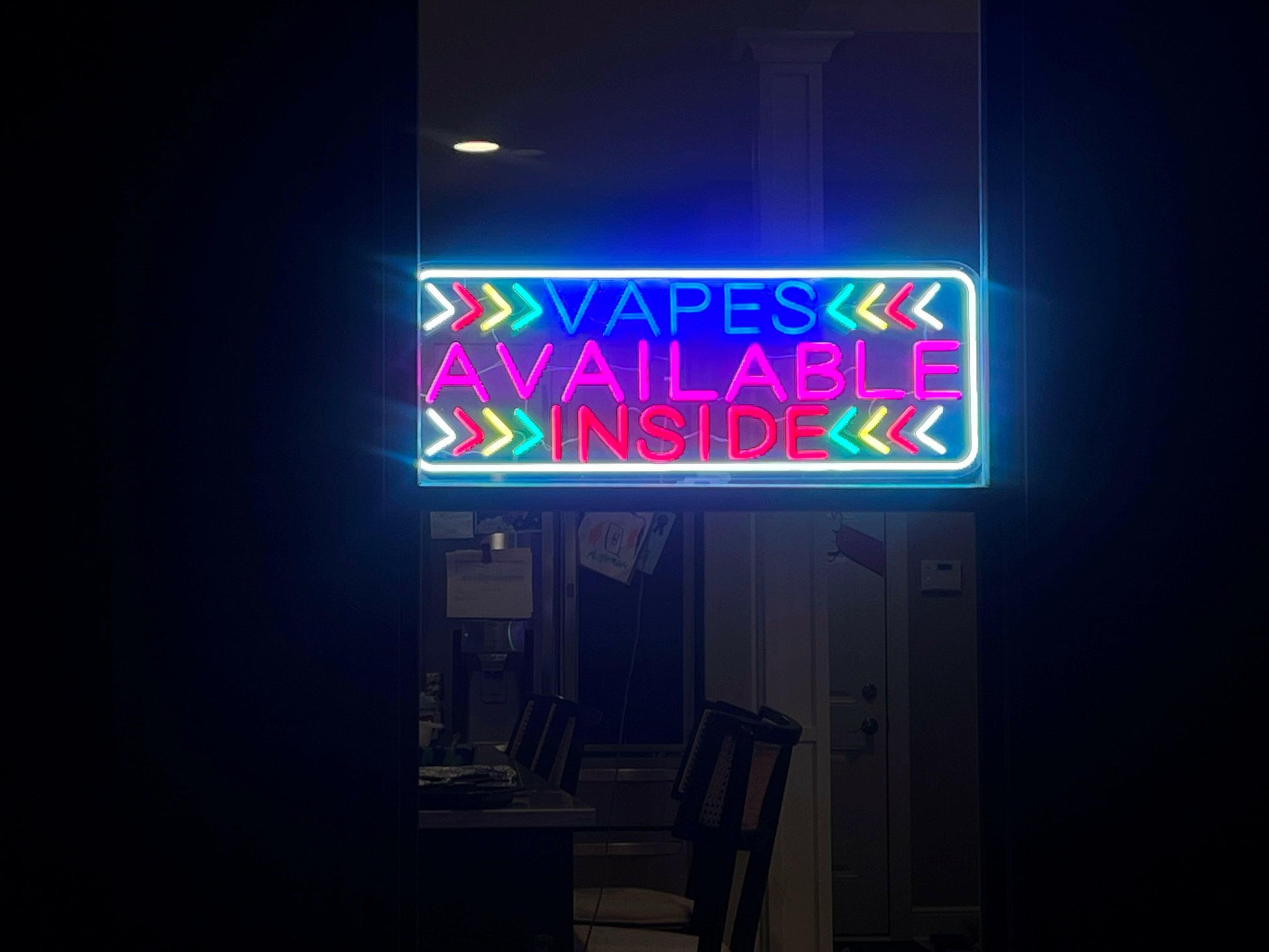 Vapes Available Inside LED Sign.