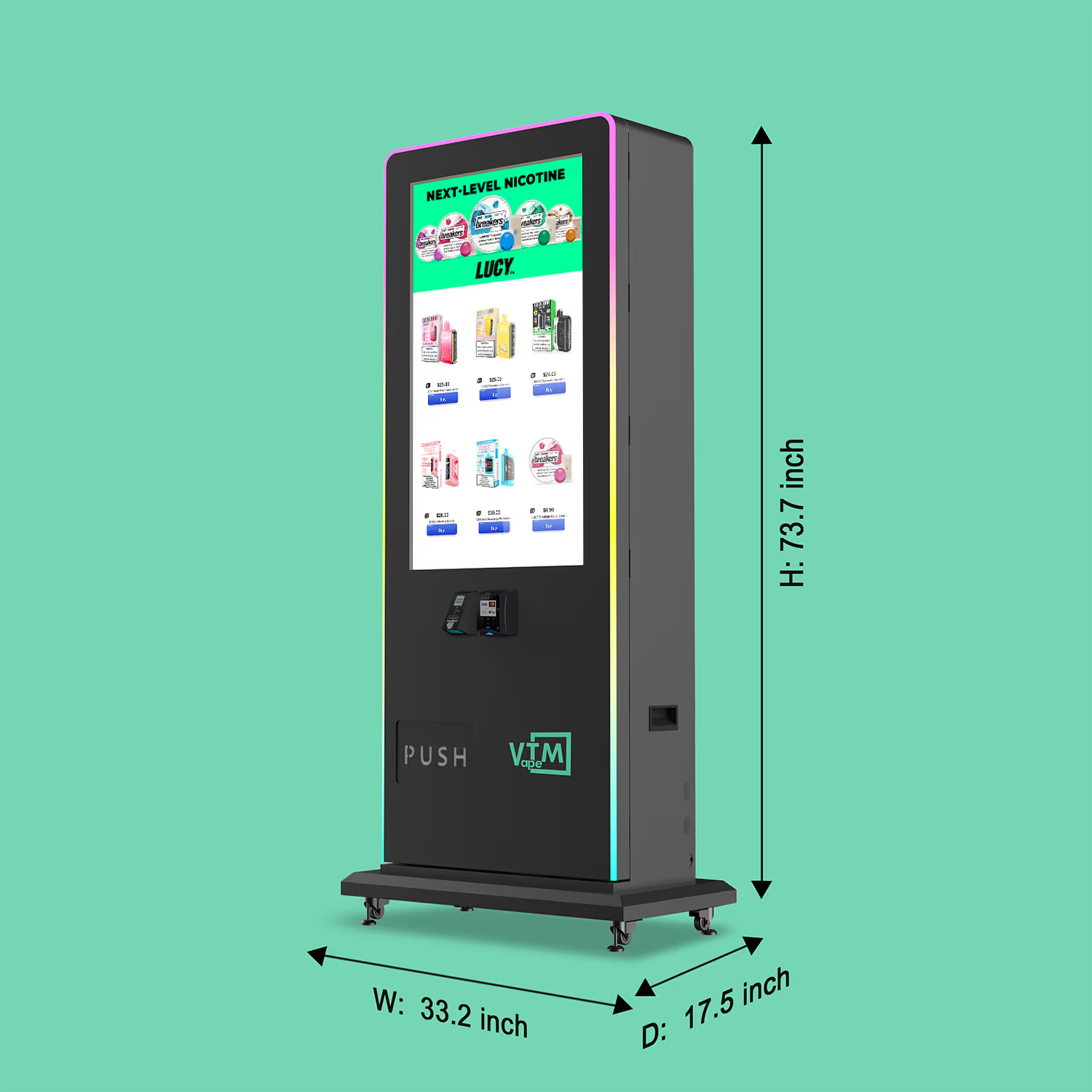 vape vending machine prices Slim Tower 2.0 Vape Vending Machine | 43-inch Touchscreen | VapeTM