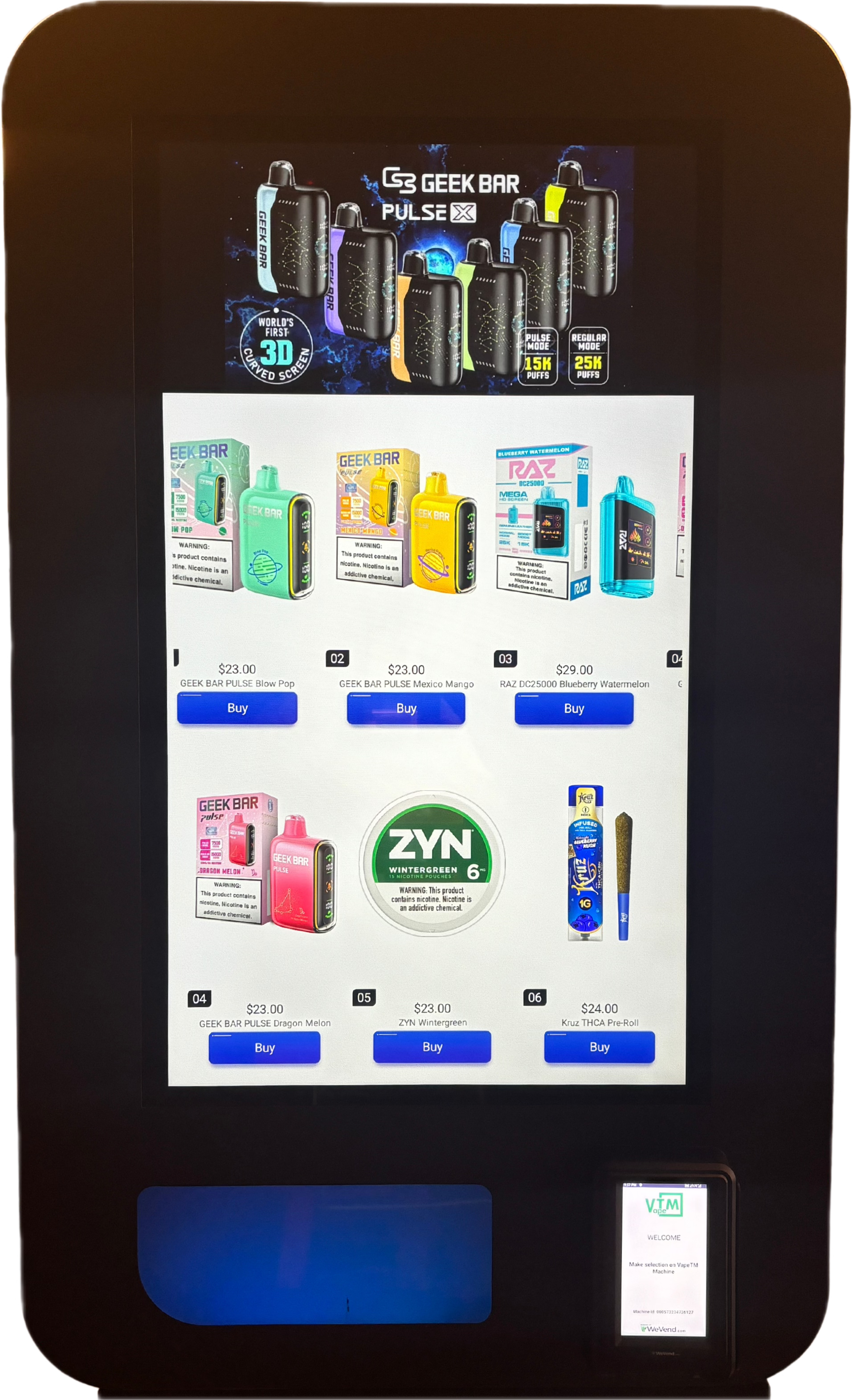 VapeTM- VTM - Mega Wall (Vape Vending Machine).