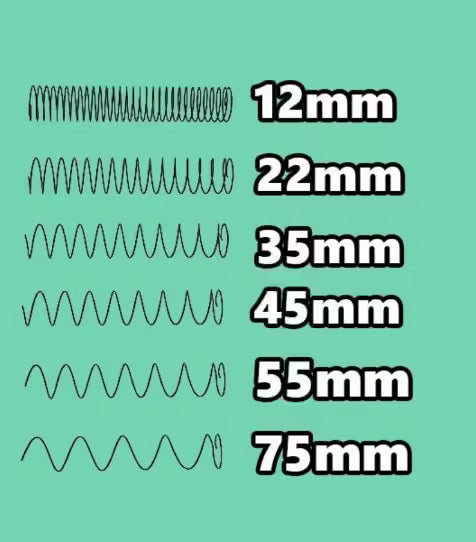 Spiral vending machine coils displayed in multiple diameters for product dispensing