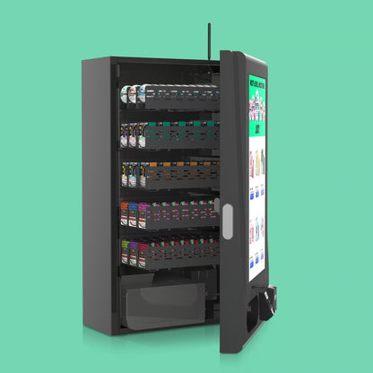 Vending machine with various vape products