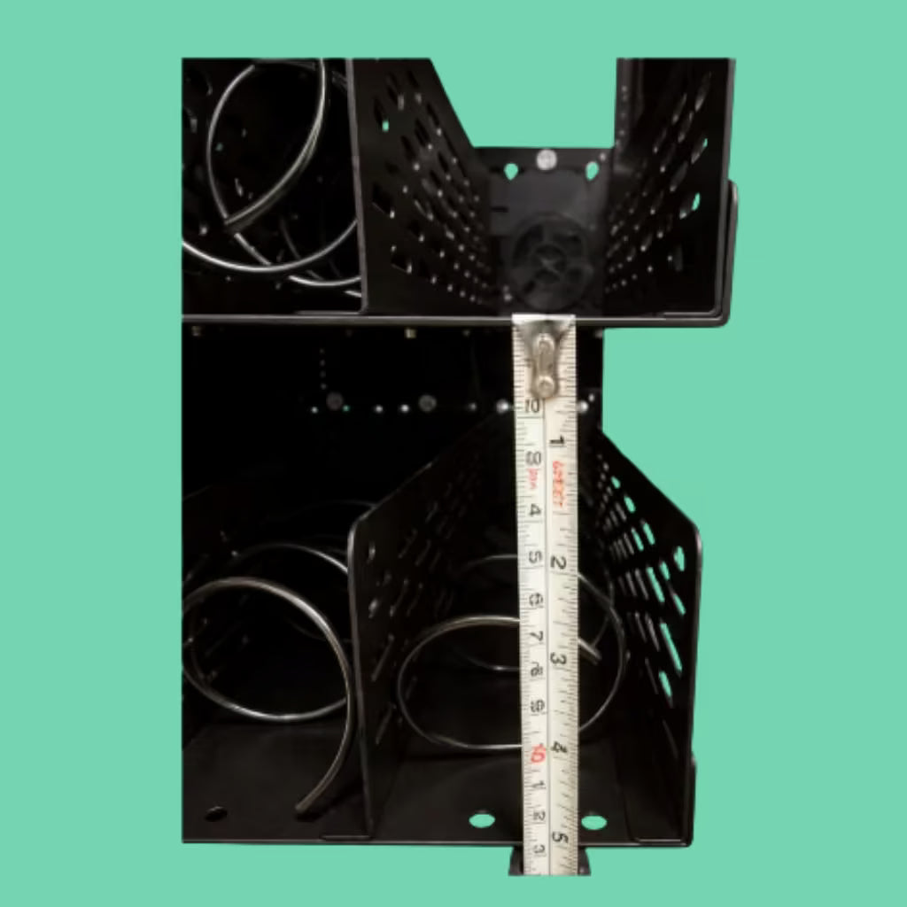 VTM vending machine product tray height clearance measurement showing vertical spacing for proper product fit and reliable dispensing performance