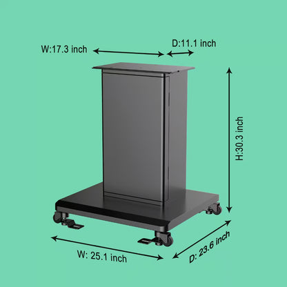 VTM vending pedestal stand with full dimensions for free-standing kiosk setup