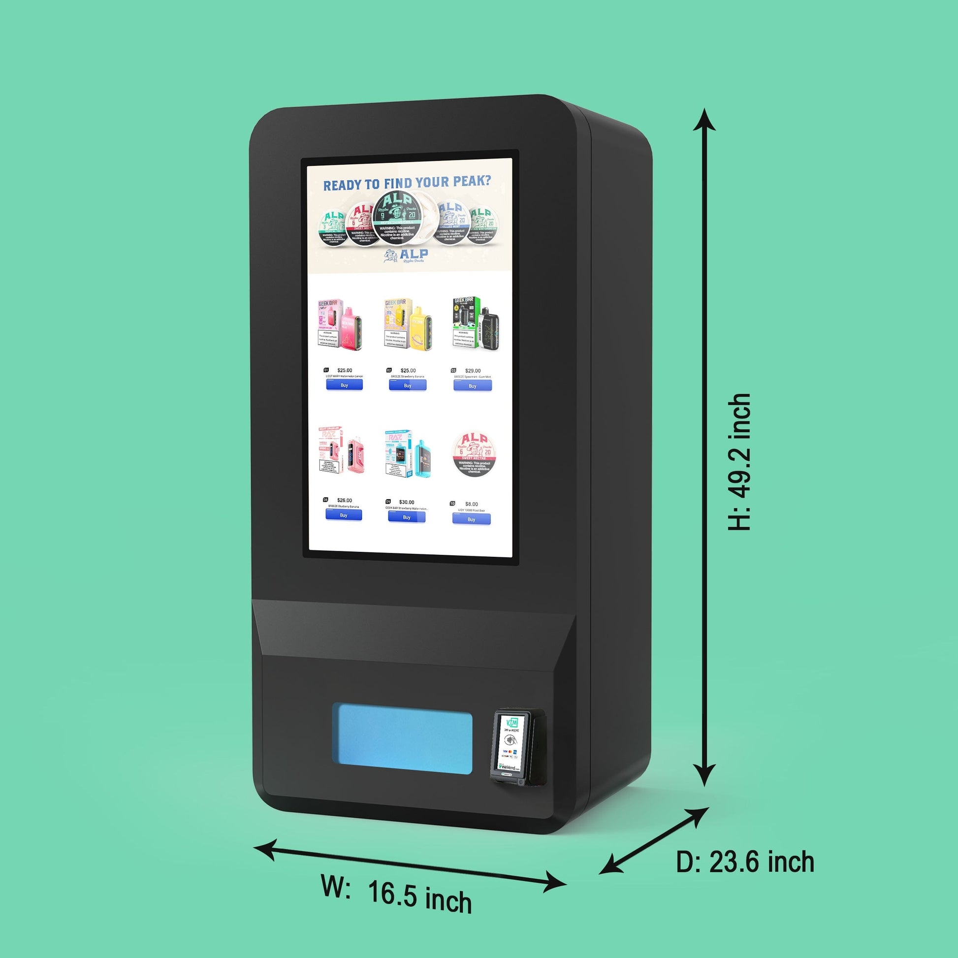 Weather Wall: Outdoor, waterproof vending machine VTM VapeTM 
