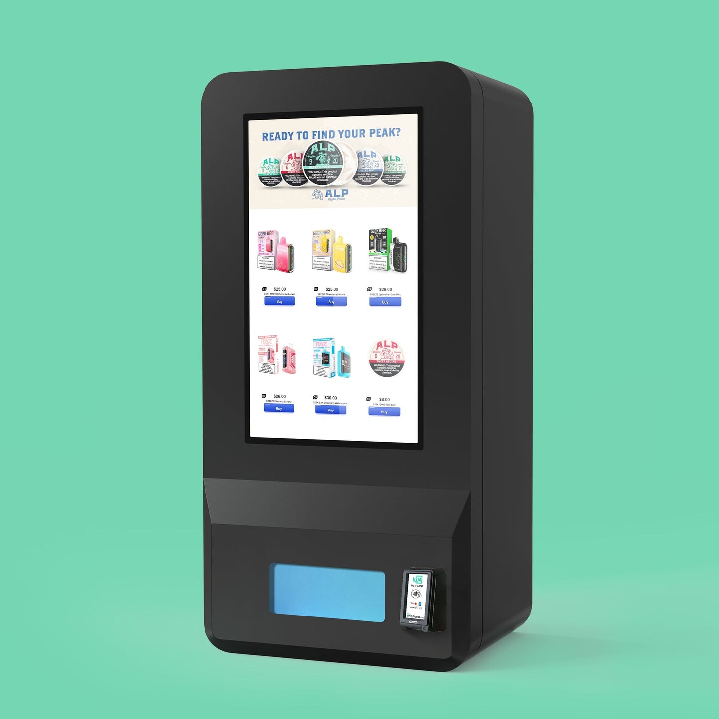 Weather Wall: Outdoor, waterproof vending machine VTM VapeTM 
